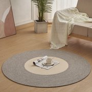 手工编织棉线圆形地毯客厅沙发茶几，垫卧室床边毯圆型坐垫棉麻地垫