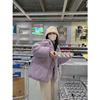 香芋紫色连帽羽绒服女冬韩版宽松设计感短款小个子加厚白鸭绒外套