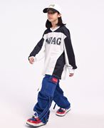 儿童街舞潮服男童嘻哈套装宽松个性印花长袖T恤长裤hiphop演出服