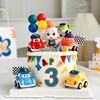 儿童男孩周岁生日蛋糕装饰摆件小汽车，彩虹宝贝派对，甜品台烘焙插件