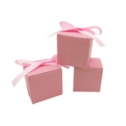 简约5.5方形喜糖盒结婚庆生，礼物盒多色，欧式婚礼回装盒配丝带