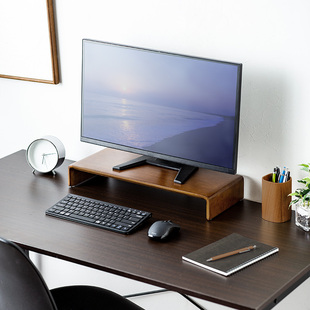日本SANWA显示器增高架电脑笔记本增高架屏幕底座加高桌面实木台键盘收纳整理桌上支架抬高支架办公桌置物架