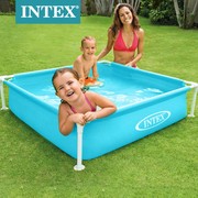 美国INTEX-57173迷你方形管架水池儿童戏水池 海洋球池别墅游泳池