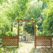 园区道具造型创意拱门，花架爬藤架木质园林，适合木架地面花房耐用