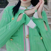 绿色针织开衫女显瘦2022秋冬设计感小众法式上衣内搭打底毛衣