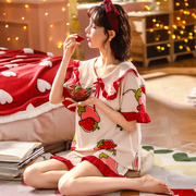 夏季睡衣女纯棉短袖公主风韩版可爱两件套装薄款卡通春秋天家居服
