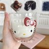 可爱猫咪双层玻璃杯hellokitty牛奶，水杯家早餐高颜值ins创意个性