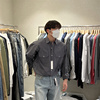韩国男装直播SLOWER百货级重工轻薄设计师双口袋阔版长袖衬衫
