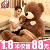 毛绒玩具熊女生(熊女生)抱抱熊猫，泰迪熊公仔床上睡觉布娃娃女孩新年礼物女