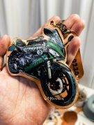 摩托机车来图定制钥匙扣纯手工手绘真牛皮皮雕送男友生日礼物创意