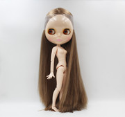 Blythe小布娃娃亚麻色中分直发19关节塑料化妆娃娃女孩玩具送手组