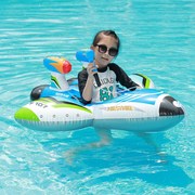 夏季儿童游泳圈2岁加厚可喷水救生圈宝宝婴幼儿坐圈安全方向盘艇