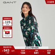 GANT甘特女士时尚潮流清爽气质印花丝棉翻领长袖衬衫4301143