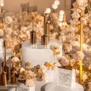 欧式铁艺摆件金色蜡烛台，六件套婚礼现场布置商场橱窗家居装饰
