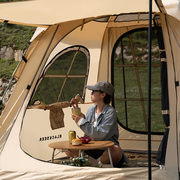 黑鹿小屋快撑帐篷户外露营自动速开34人公园便携帐篷户外多人