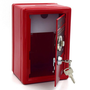 迷你复古保险箱造型存钱罐，创意桌面保险柜，家用金属钥匙收纳储蓄罐