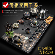 整块乌金石茶盘功夫茶具套装家用全自动一体客厅流水雾化景观茶台