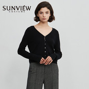 SUNVIEW/尚约常规款女士上衣毛衣绵羊毛修身版型2023年秋冬