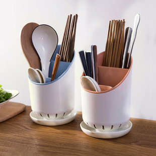 厨房筷子筒沥水餐具收纳盒，勺子叉置物架，塑料筷子篓创意筷托筷子笼