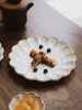 三宅家日式花边粗陶盘早餐盘，手工盘子创意家用沙拉，盘陶瓷北欧餐具