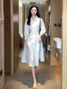 2023夏季气质白色衬衫连衣裙女神范小众设计高端御姐法式收腰裙子