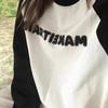 设计感小众拼色长袖T恤女春秋内搭打底衫ins潮外穿宽松上衣服