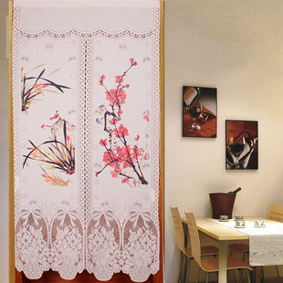中式针织镂空门帘开运风水门帘，布艺隔断挂帘房间，卧室家用装饰帘子