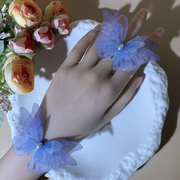 复古风蝴蝶手链戒指一套女轻奢小众设计手腕花精致甜美手带绳饰品