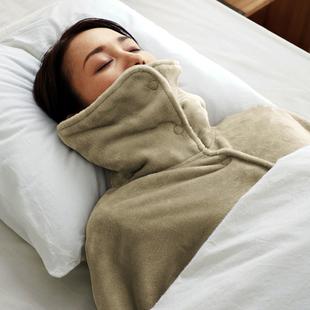 日本睡觉好睡眠防干燥防寒护脖护肩保暖披肩柔软舒适保暖御寒斗篷