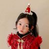24圣诞帽子发饰宝宝新年节日红色顶夹儿童发夹可爱超萌星星侧边夹