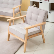 简约实木布艺沙发，北欧日式客厅单人双人，三人小户型扶手沙发椅家具
