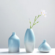 陶瓷花瓶水培容器地中海复古陶罐，创意简约蓝色装饰摆件组合工艺品