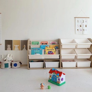 韩国实木儿童爬爬垫绘本架书架宝宝幼儿玩具收纳架组合收纳柜环保