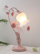 创意玫瑰花朵装饰台灯温馨卧室，床头小夜灯田园，结婚乔生日(乔生日)灯具