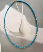 原创设计 天然蓝松石项链 锁骨链女式 多宝小众颈链叠戴ins风简约