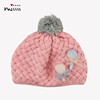 女童毛线帽子秋冬季保暖套头护耳可爱娃娃儿，童女宝宝贝雷菠萝帽