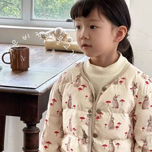 小雨小鱼2023冬韩国儿童羽绒，内胆男童女童宝宝羽绒服马甲长袖
