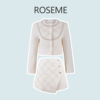 roseme重工钉珠时尚套装2023秋冬小香风短外套，半身裙裤2件套
