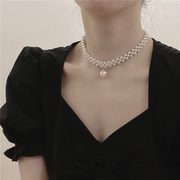 简约choker网红珍珠颈链项链小众设计感女短款气质锁骨链颈带项圈