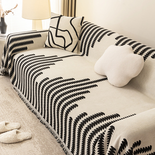 北欧简约高级感四季通用沙发，盖布雪尼尔防猫抓沙发巾沙发套沙发毯