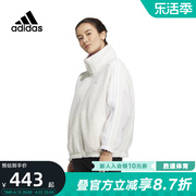 adidas阿迪达斯仿羊羔绒，外套女冬保暖立领运动夹克hm7111