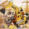 超大号挖掘机男孩玩具吊车铲车，挖土机大型合金工程车套装轨道收纳