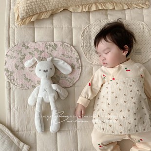 婴儿枕巾新生儿枕头平枕纯棉多层纱布吸汗透气防吐奶云片垫0-36月