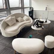 大堂小沙发茶几组合弧形创意办公室异形接待会客服装店休闲休息区