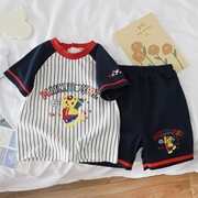 日系miki儿童短袖短裤套装24夏季男宝棒球运动风T恤两件套潮