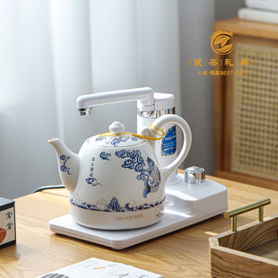 自动上水断电家用小型茶壶陶瓷，电热水壶烧水壶，快速茶艺炉泡茶套装