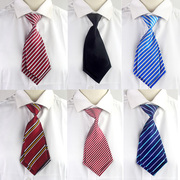 女士职业装小领带条纹，细点藏青酒红条纹小学生，校服短领带合唱领带