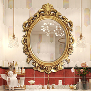 欧式椭圆防水浴室镜卫浴镜梳妆镜酒店美容院装饰挂镜复古卫生间镜