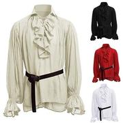 中世纪男士复古演出服系带蓬蓬袖上衣3065
