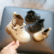 女宝宝秋季鞋子软底婴儿学步鞋，一岁半公主鞋，靴子女童真皮短靴袜靴